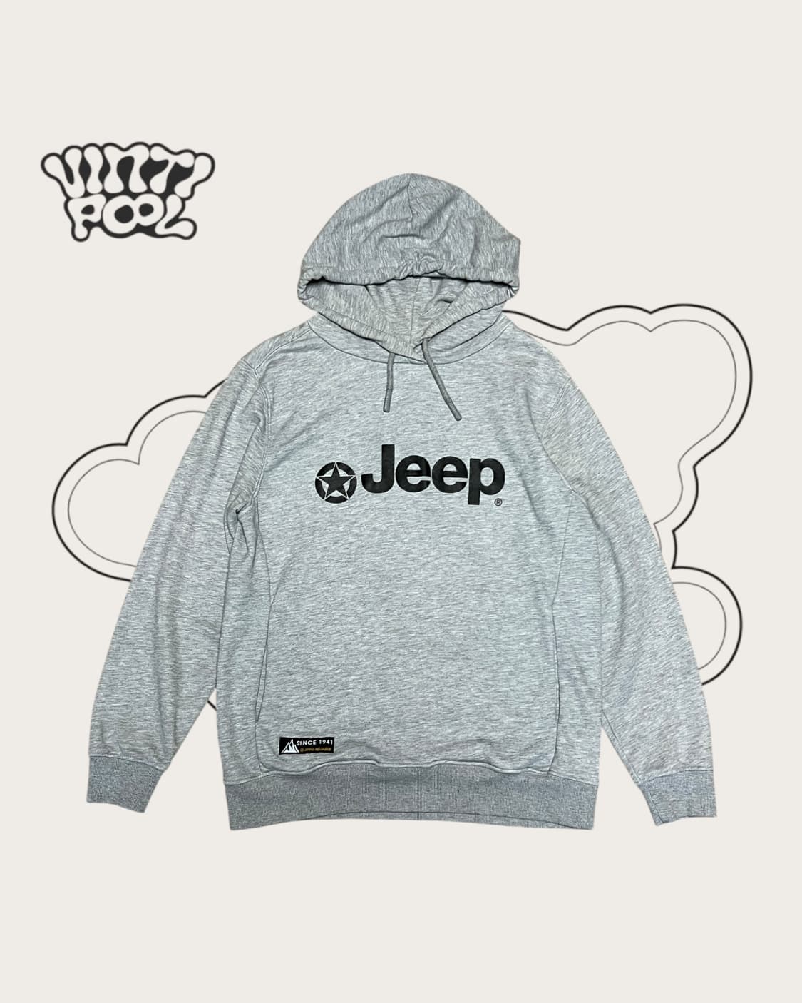 Jeep 지프 기모 빅로고 포켓 후드티 L 그레이 상품이미지1