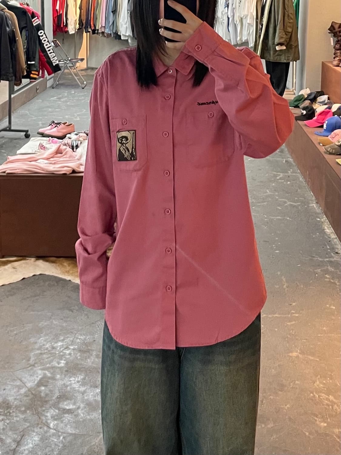 슈프림 17F 자파타 로즈핑크 워크셔츠 H1791 상품이미지1