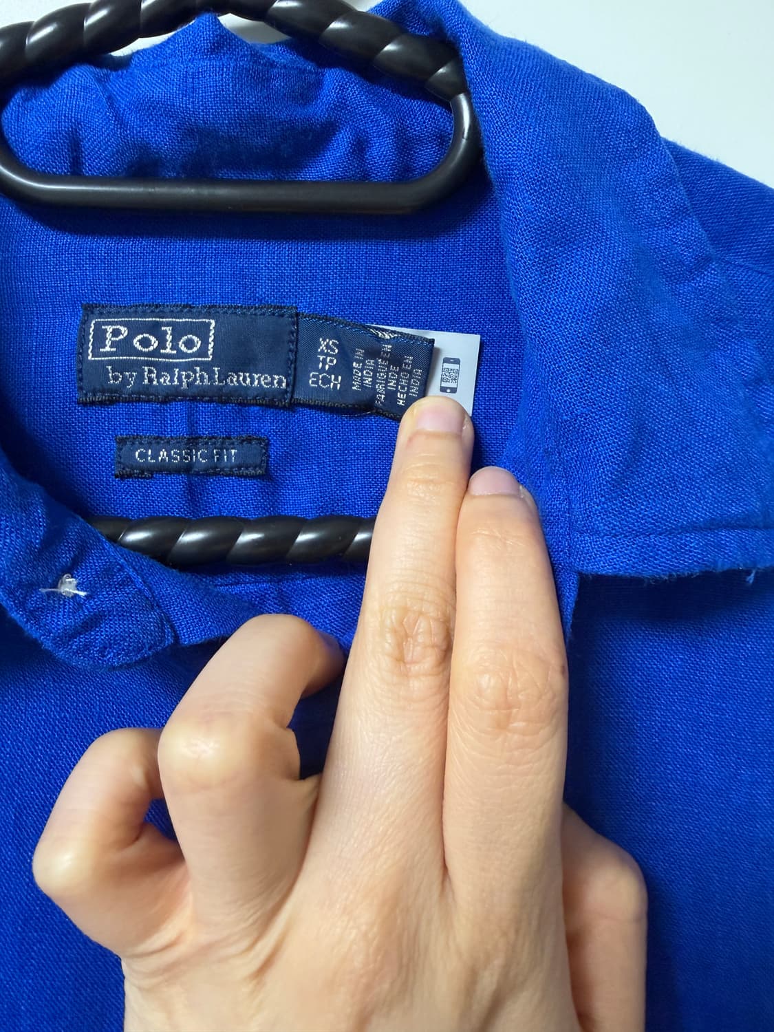 폴로 랄프로렌 클래식핏 블루 린넨 셔츠 XS 상품이미지3