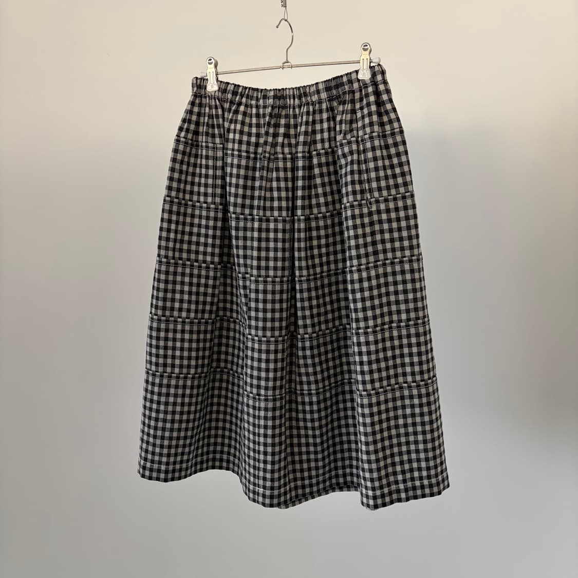 Gingham Check Patchwork Skirt 상품이미지7