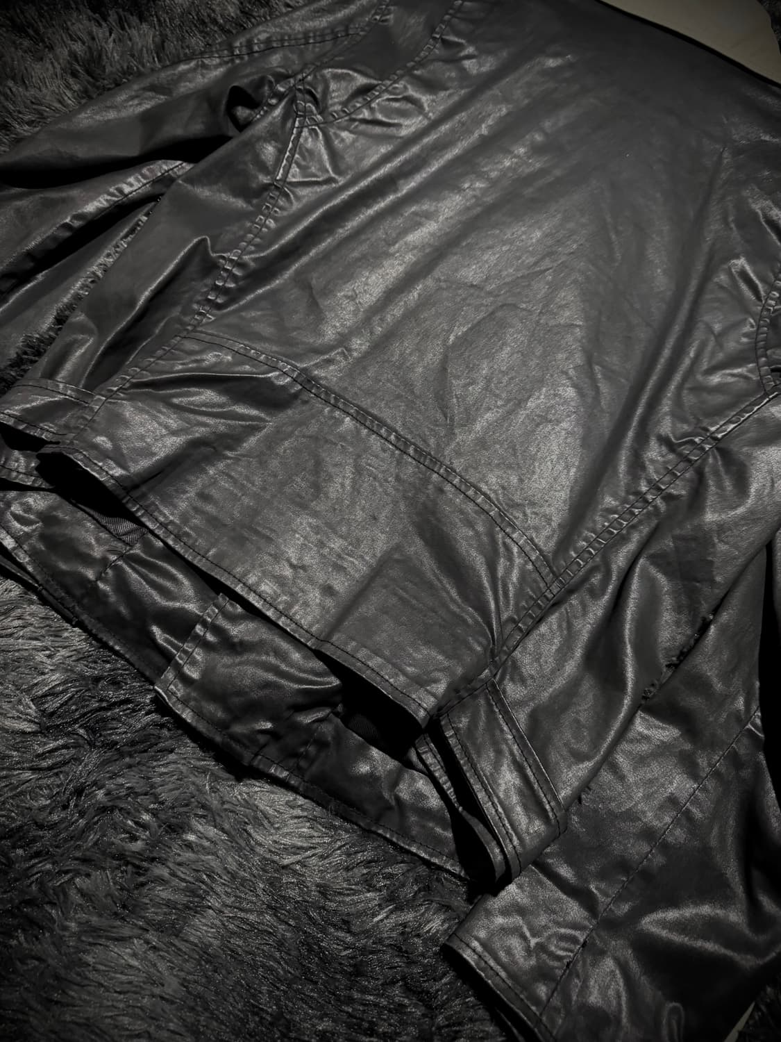 Diesel 투톤 지퍼 디테일 가죽 라이더자켓  상품이미지8