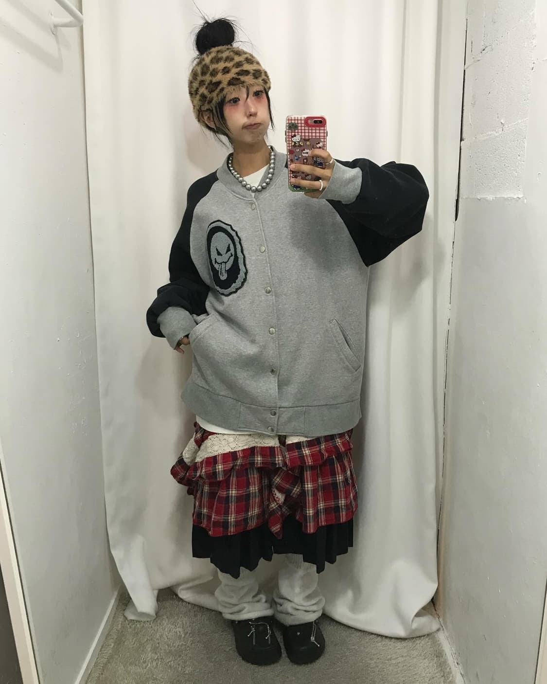 Bape 90s Grey Sweat Varsity JK 상품이미지3