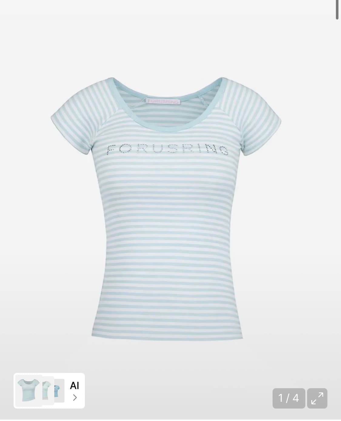 포어링 B.jewel logo tee (mint stripe)  민트 상품이미지1