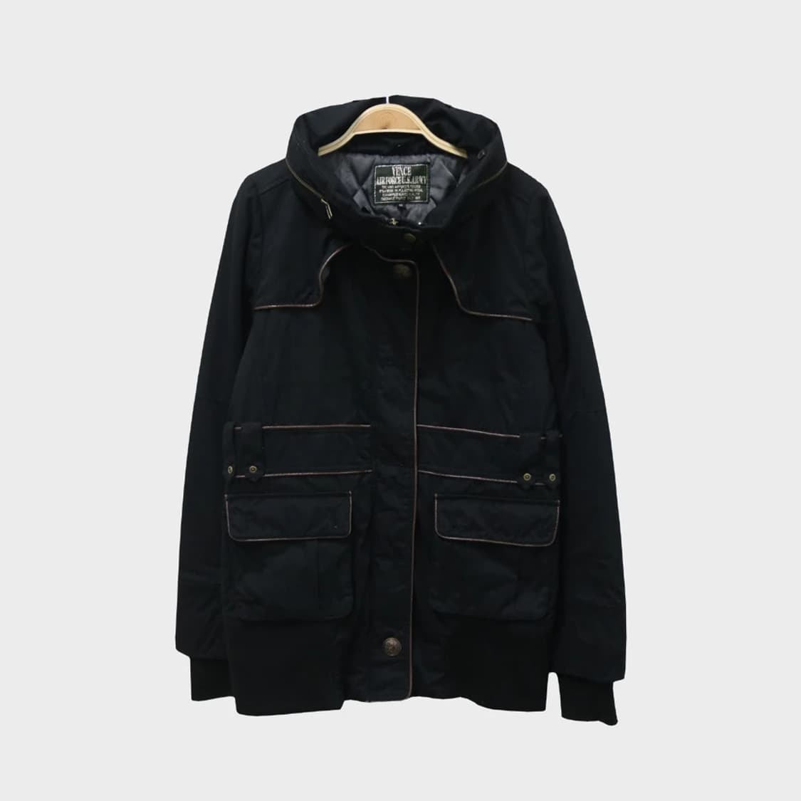 VENCE 하이넥 배색 라인 자켓 61465 상품이미지1