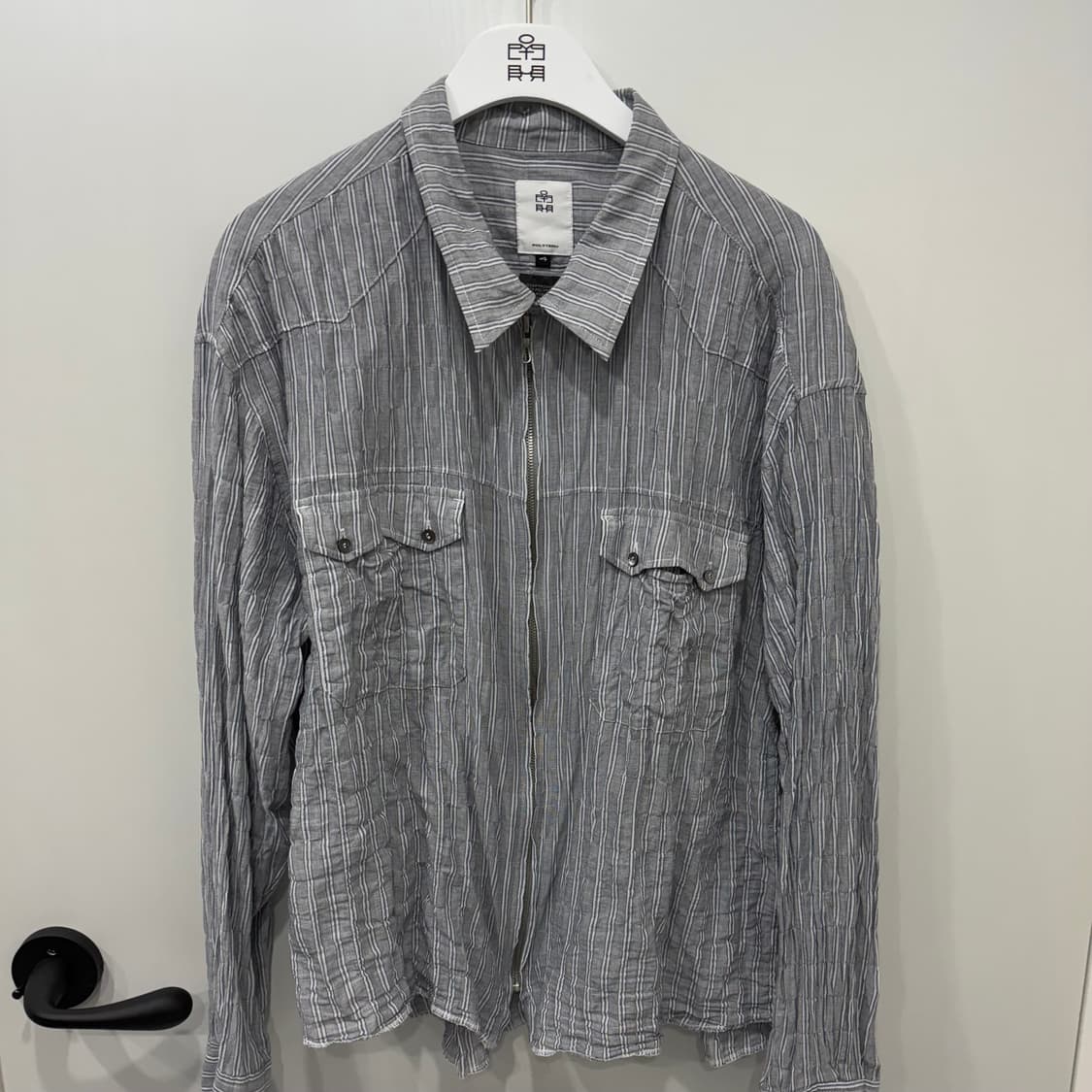 폴리테루 집업셔츠 스트라이프 그레이 4 (XL) 상품이미지2