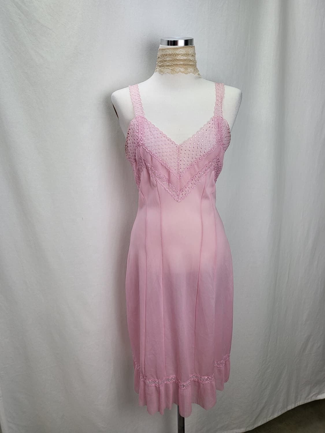 빈티지 밀레니얼 핑크 쉬폰 슬립 드레스 상품이미지2