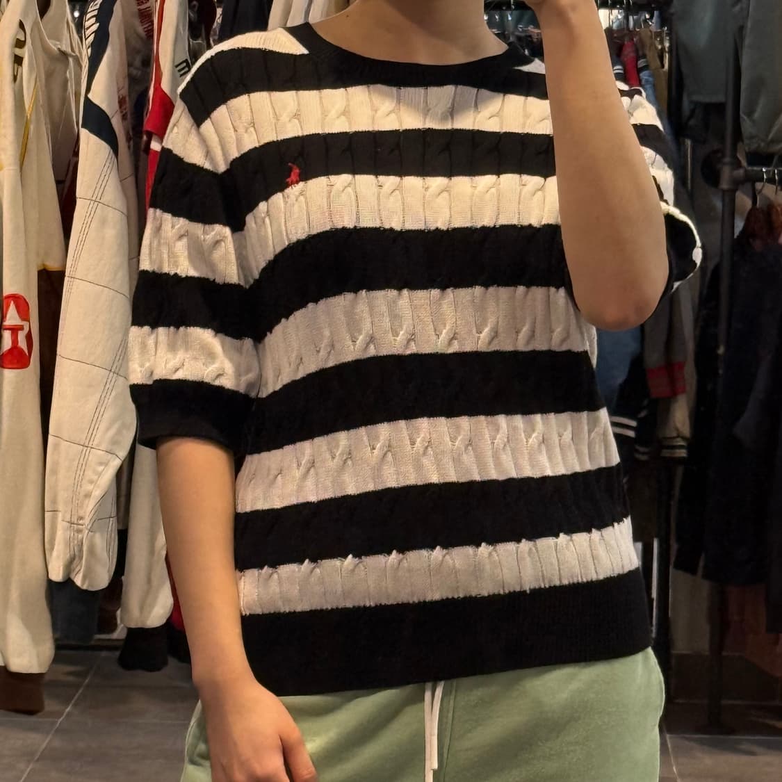 [NO.9] 폴로 스트라이프 반팔 니트 상품이미지2