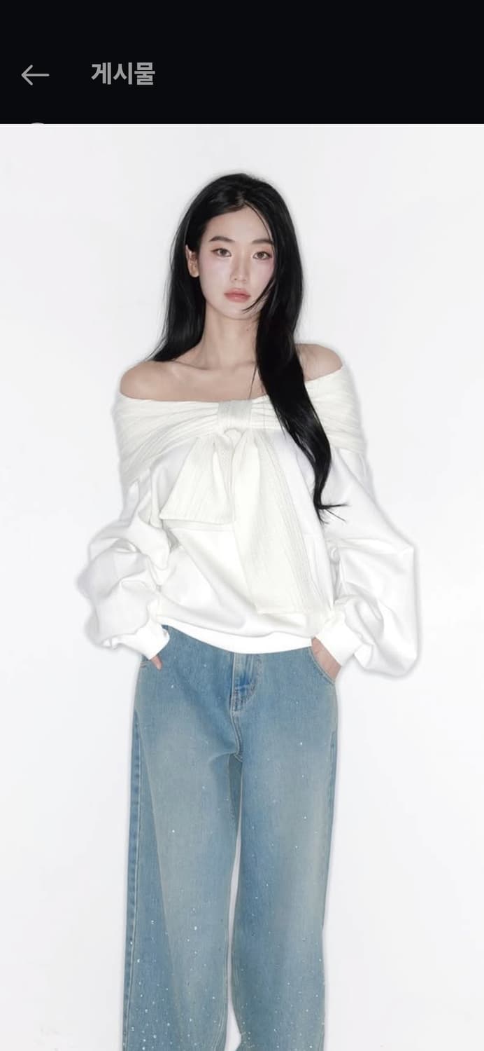 26SS 더티스 리본 후드 봄 버전 아이보리 상품이미지1
