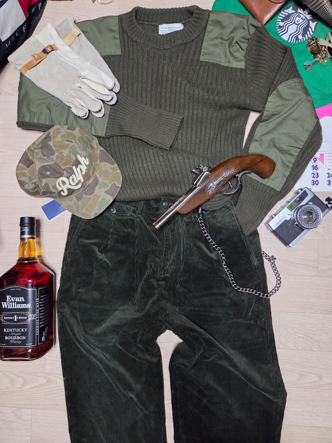 (새상품)POLO RALPH LAUREN 카키 그린 팬츠 면바지 슬랙스 상품이미지4