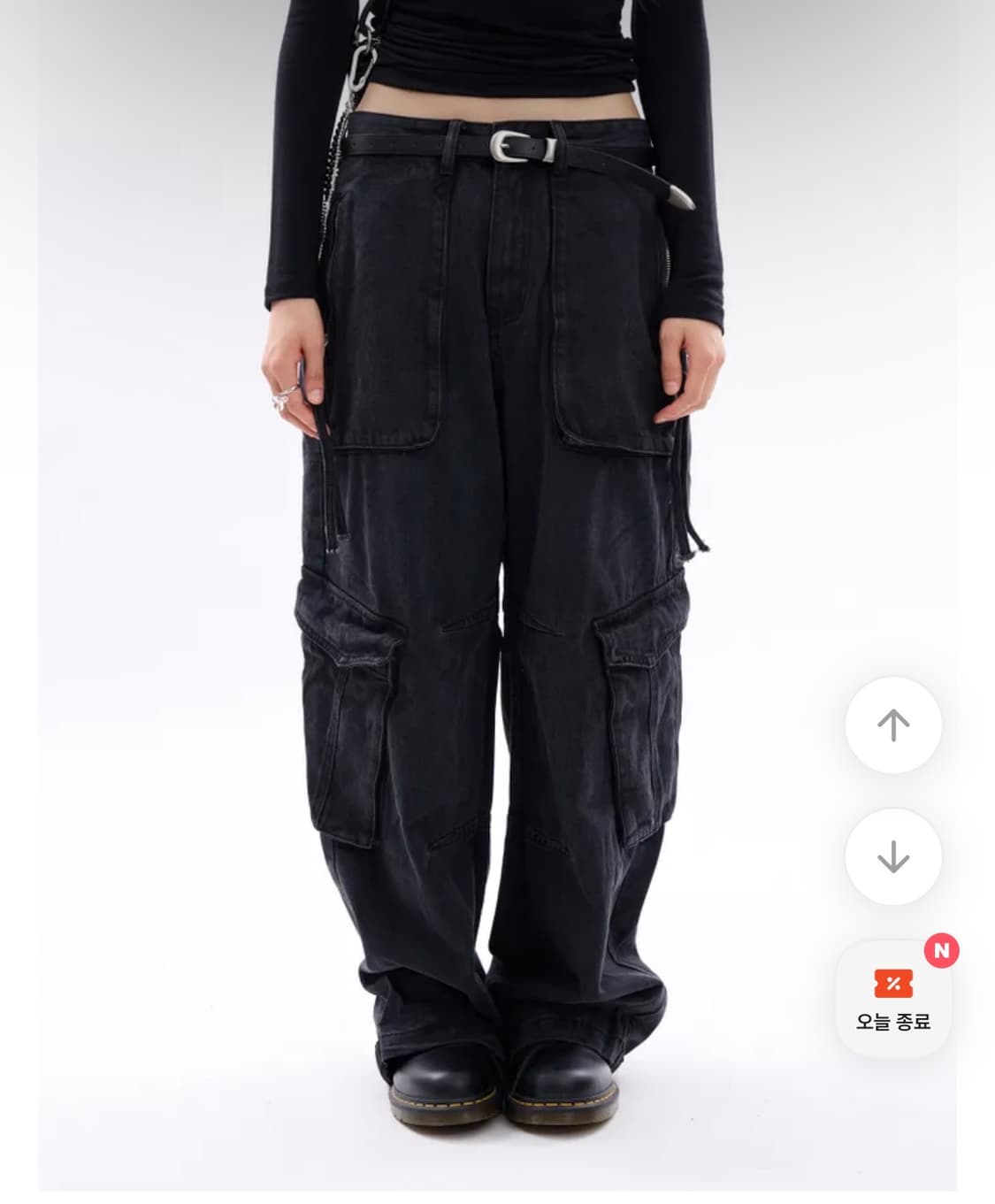 라우코하우스 카고 포켓 데님 팬츠 흑청 S 상품이미지2