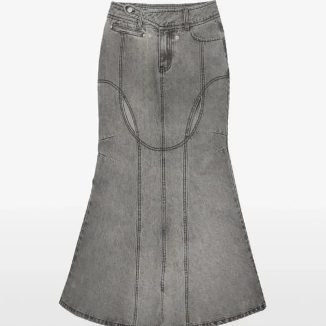 오호스 머메이드 슬릿 데님 스커트 상품이미지1