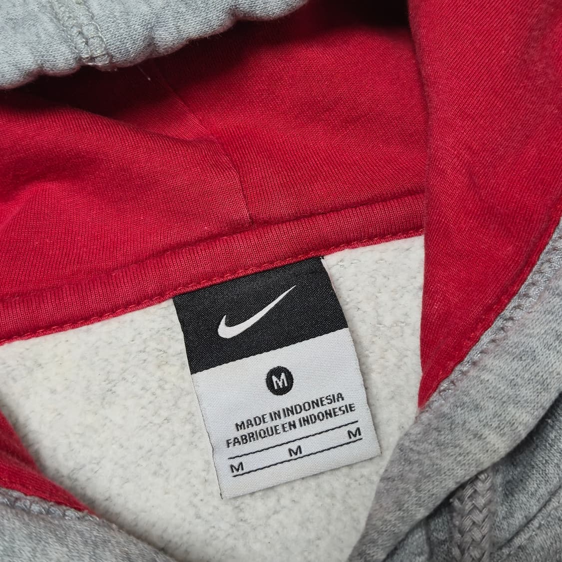 나이키 레드 빅로고 약기모 그레이 후드티 상품이미지5