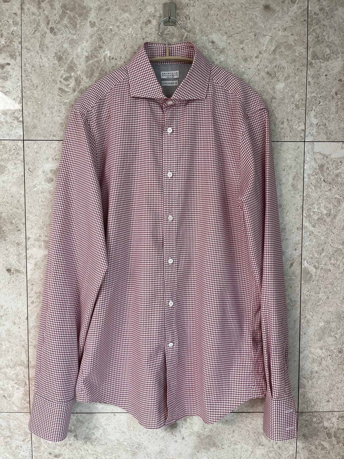 브루넬로 쿠치넬리 체크 셔츠 M 정품 상품이미지1