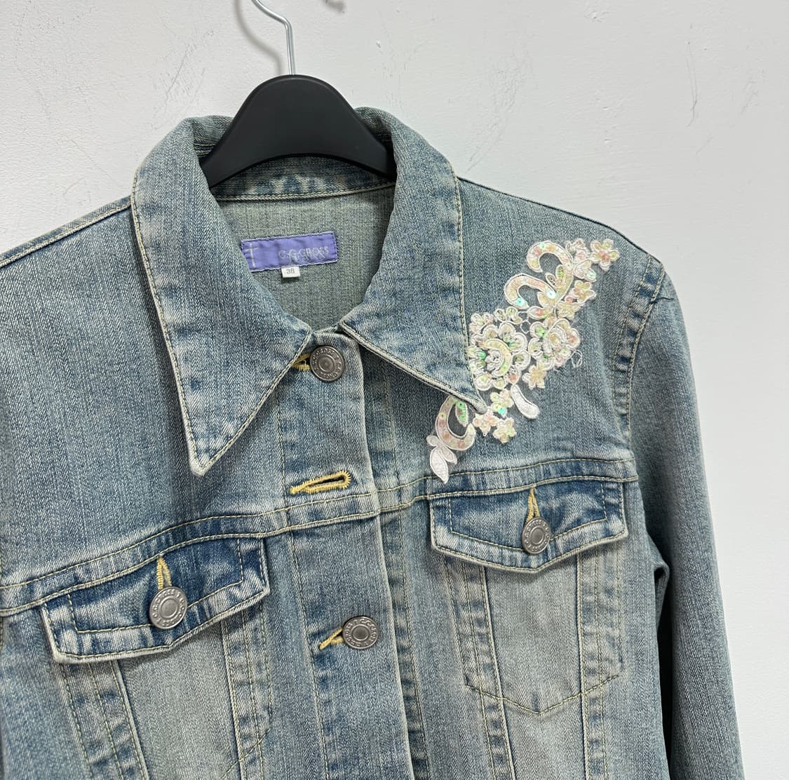 C.C CROSS lace trimming denim jacket 상품이미지3