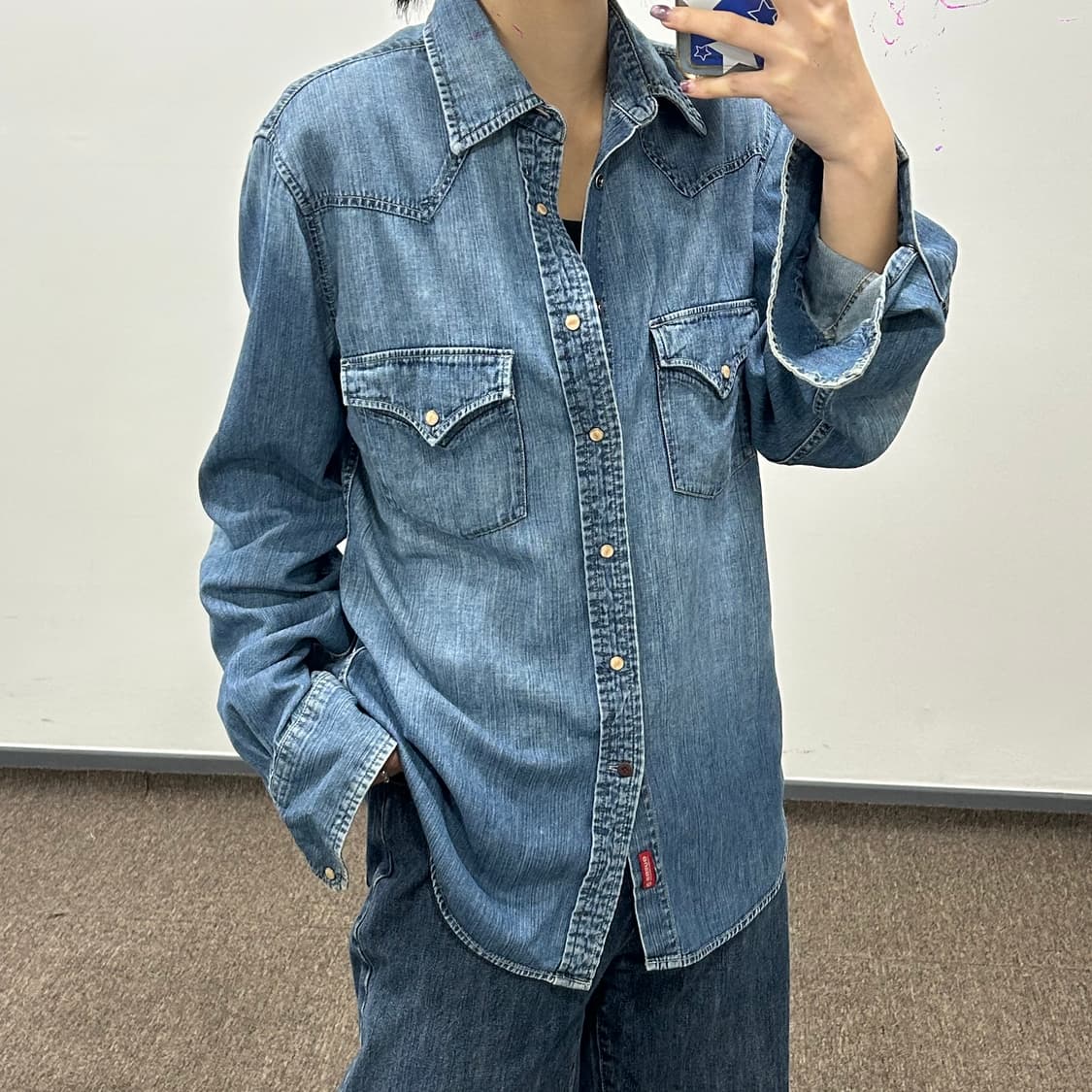 Guess 게스 데님 투포켓 셔츠  상품이미지2