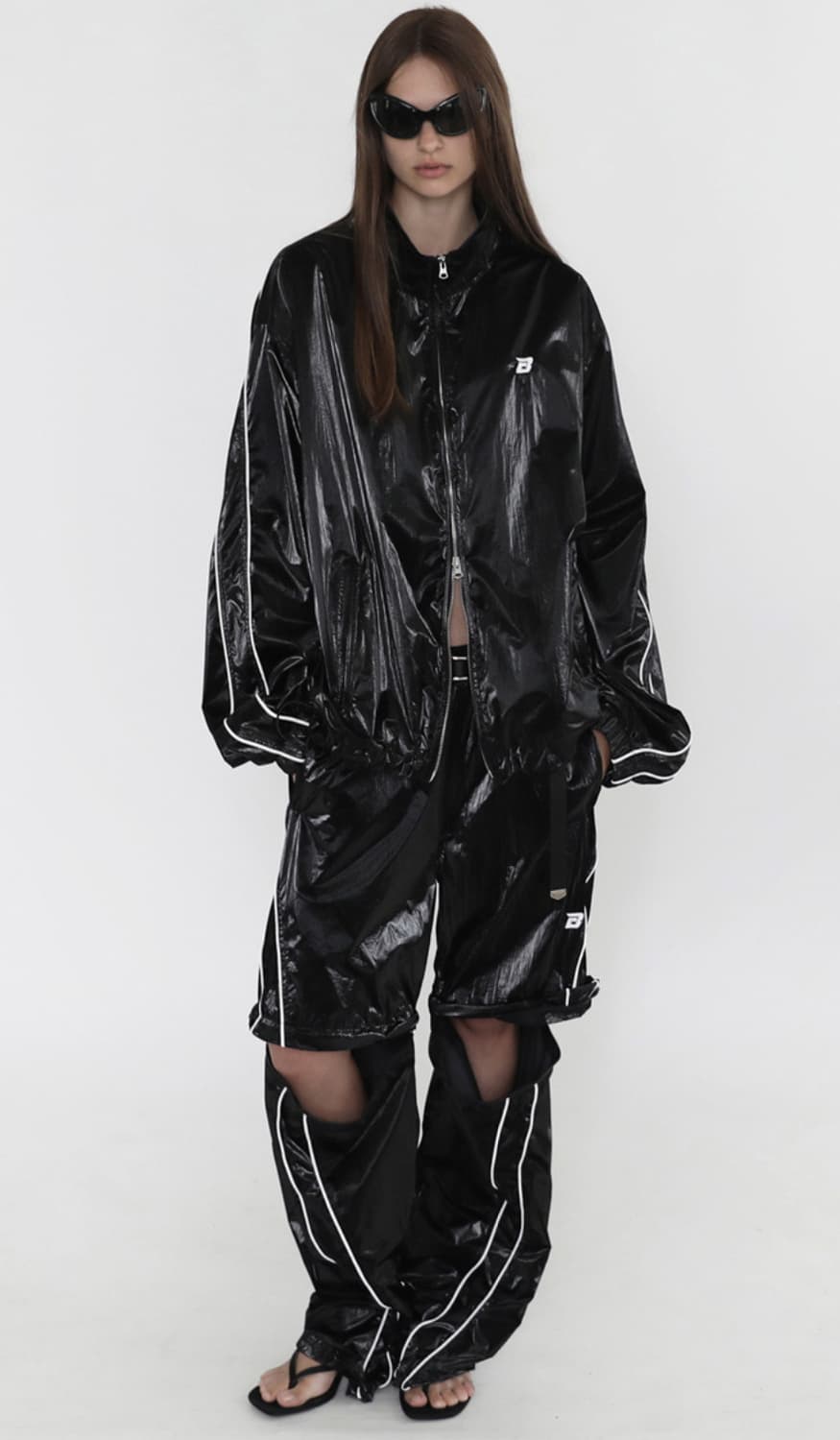 배드블러드 블랙 트랙팬츠 라지핏 스몰  상품이미지5