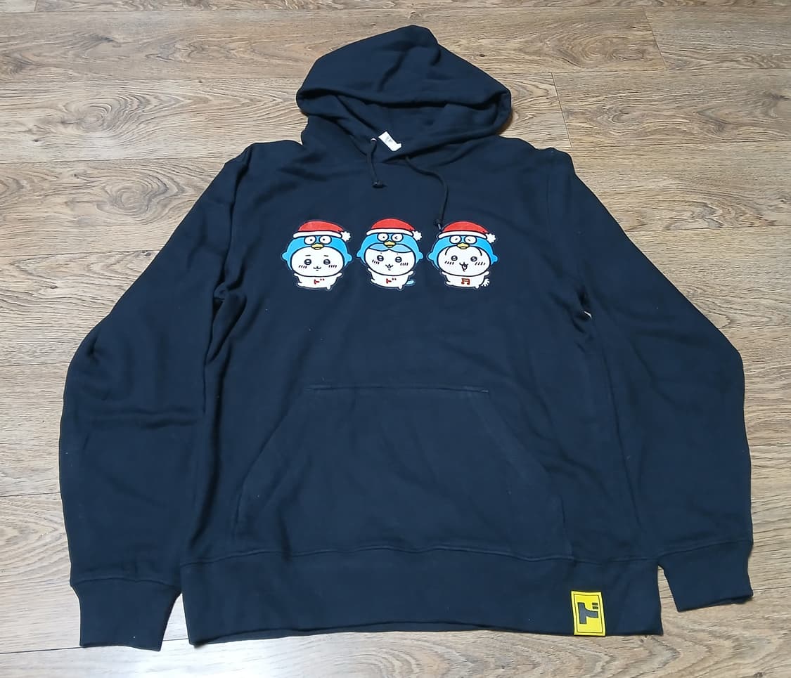 치이카와 블랙 후드티 상품이미지2