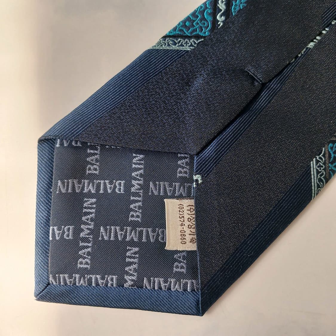 발망 네이비 페이즐리 자카드 넥타이 9.7cm A+등급 E774 상품이미지7