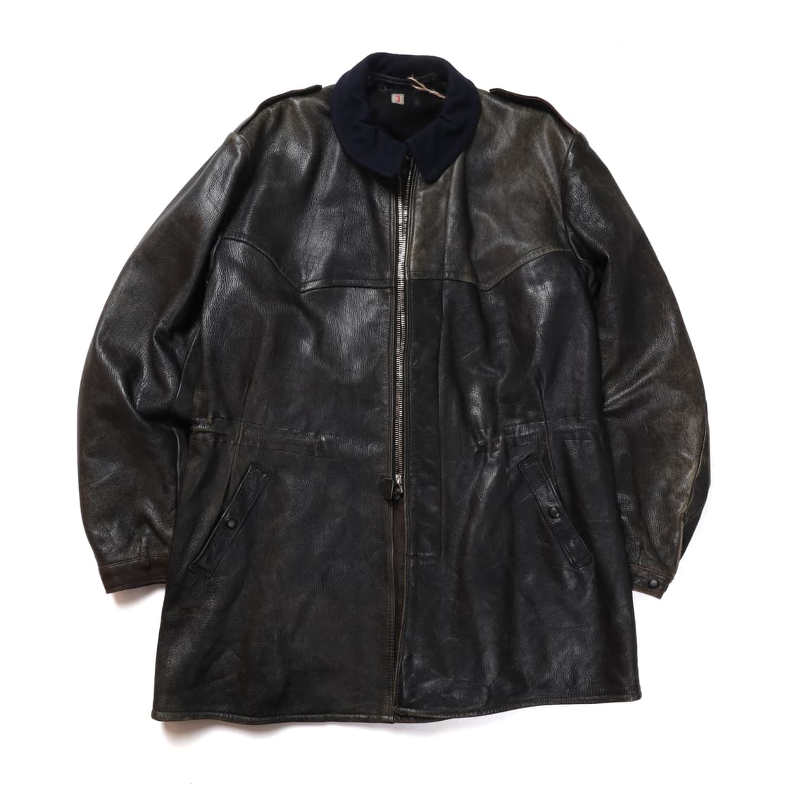 Swedish Militaly Goat Skin Leather Coat 상품이미지1