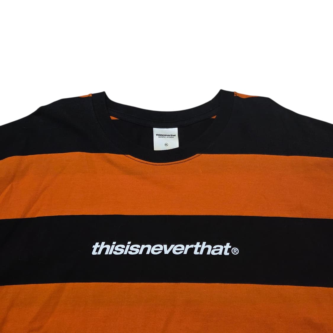 Thisisneverthat 디스이즈네버댓 스트라이프 주황 반팔 티셔츠  상품이미지3