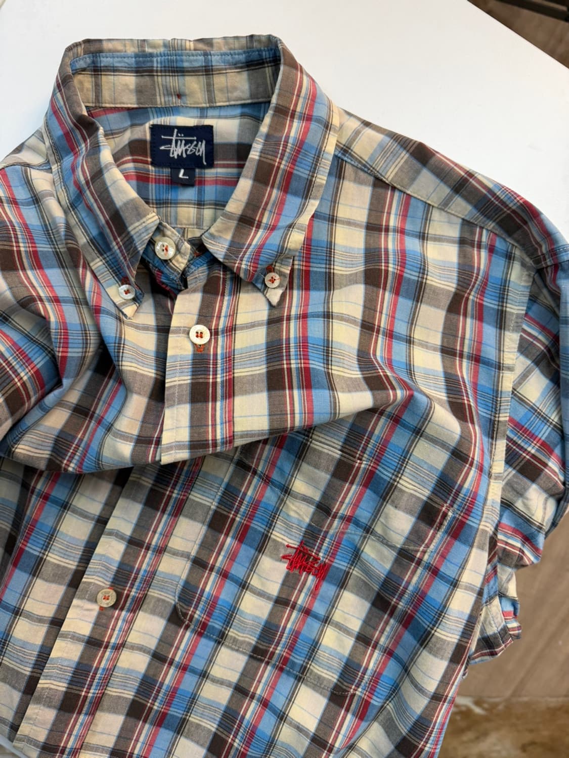 90s 스투시 체크 반팔 셔츠  상품이미지1