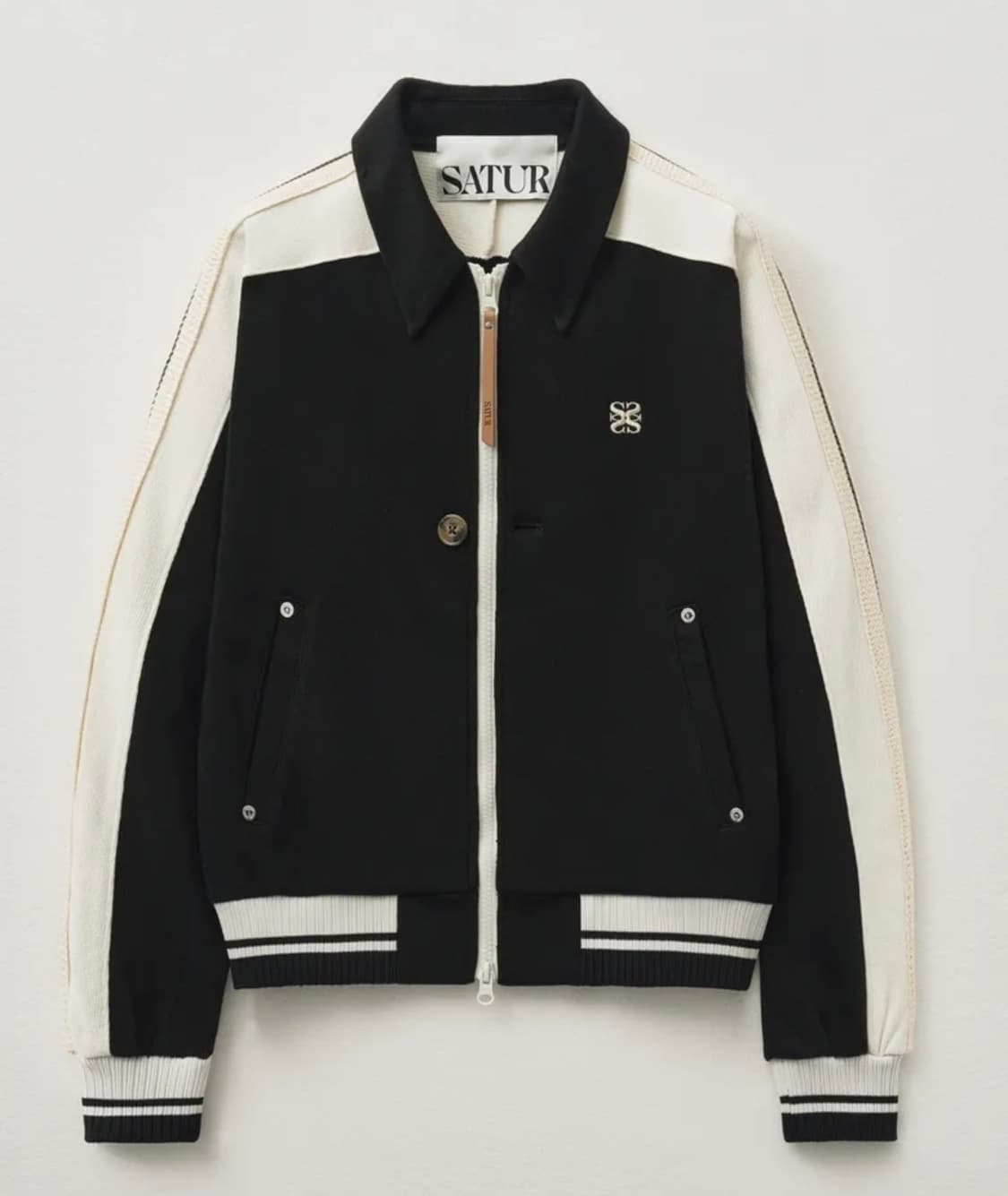 새터 로턴 칼라 트랙 집업 자켓 캐비어 블랙 ws 상품이미지9