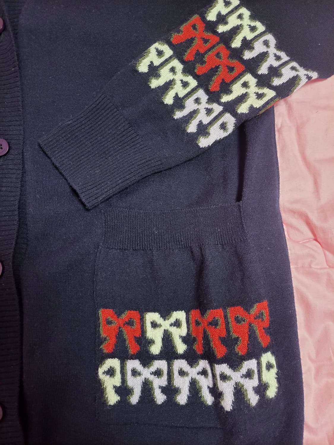 급처상태좋음!럭키슈에뜨 귀요미 리본 롱가디건 free사이즈 상품이미지2