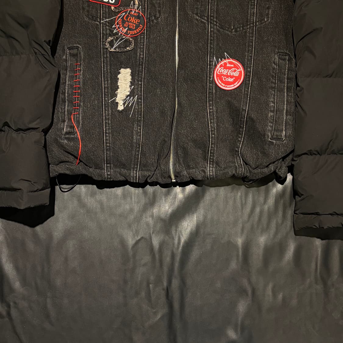 13드 마르조 X 코카콜라 데님 패치 패딩 상품이미지5
