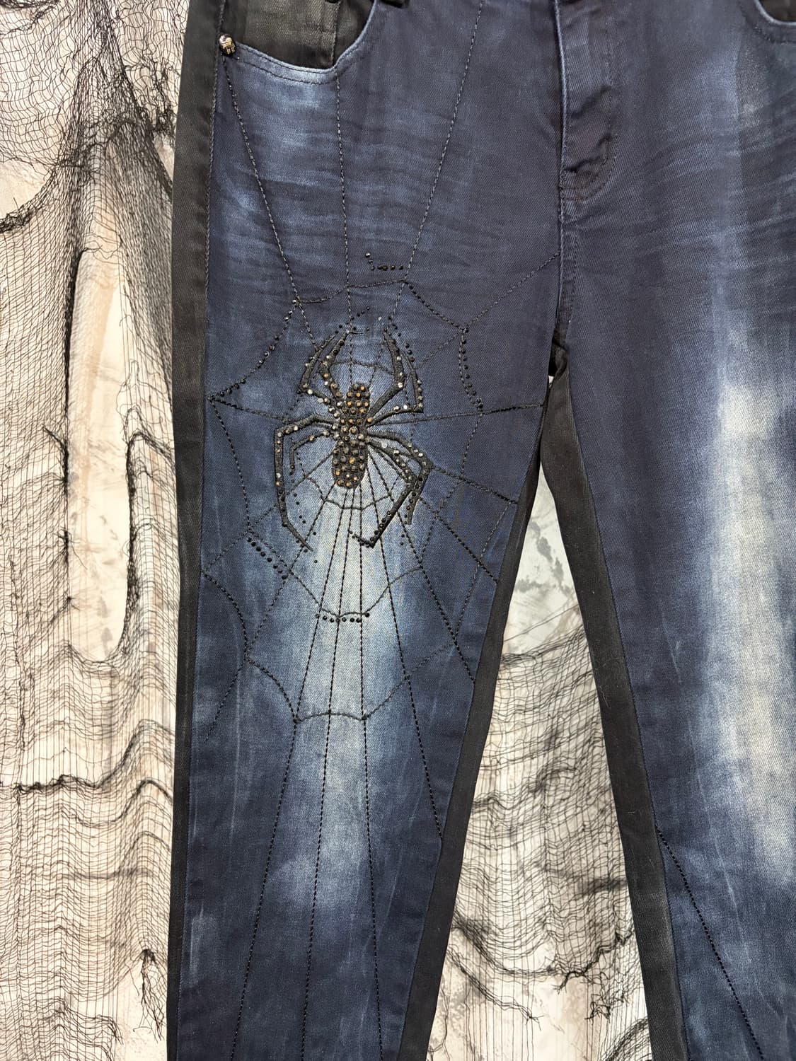 Y2K cubic spiderweb washing tie dye pant 상품이미지4