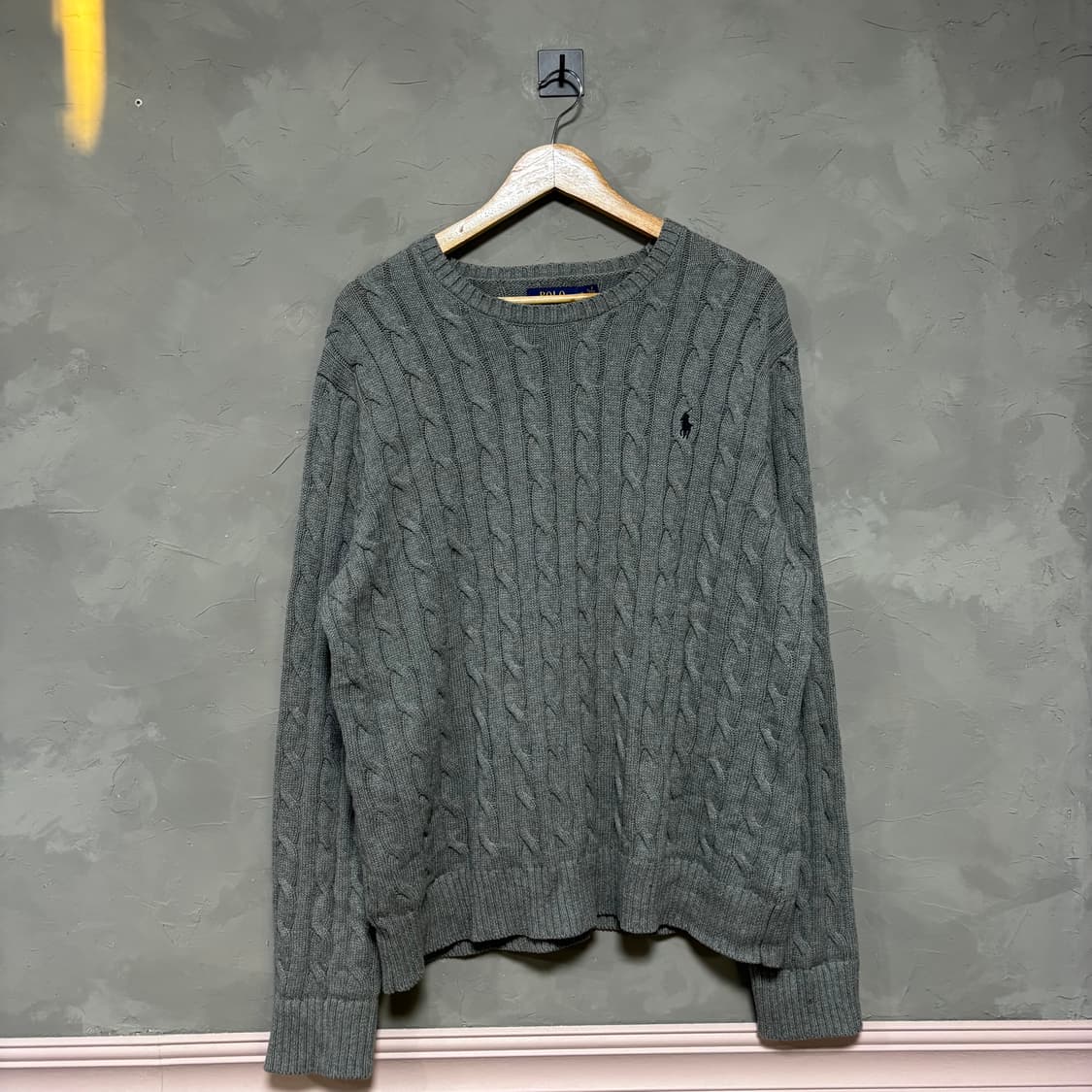 폴로 랄프로렌 신형 꽈배기 니트 회색 그레이 상품이미지1