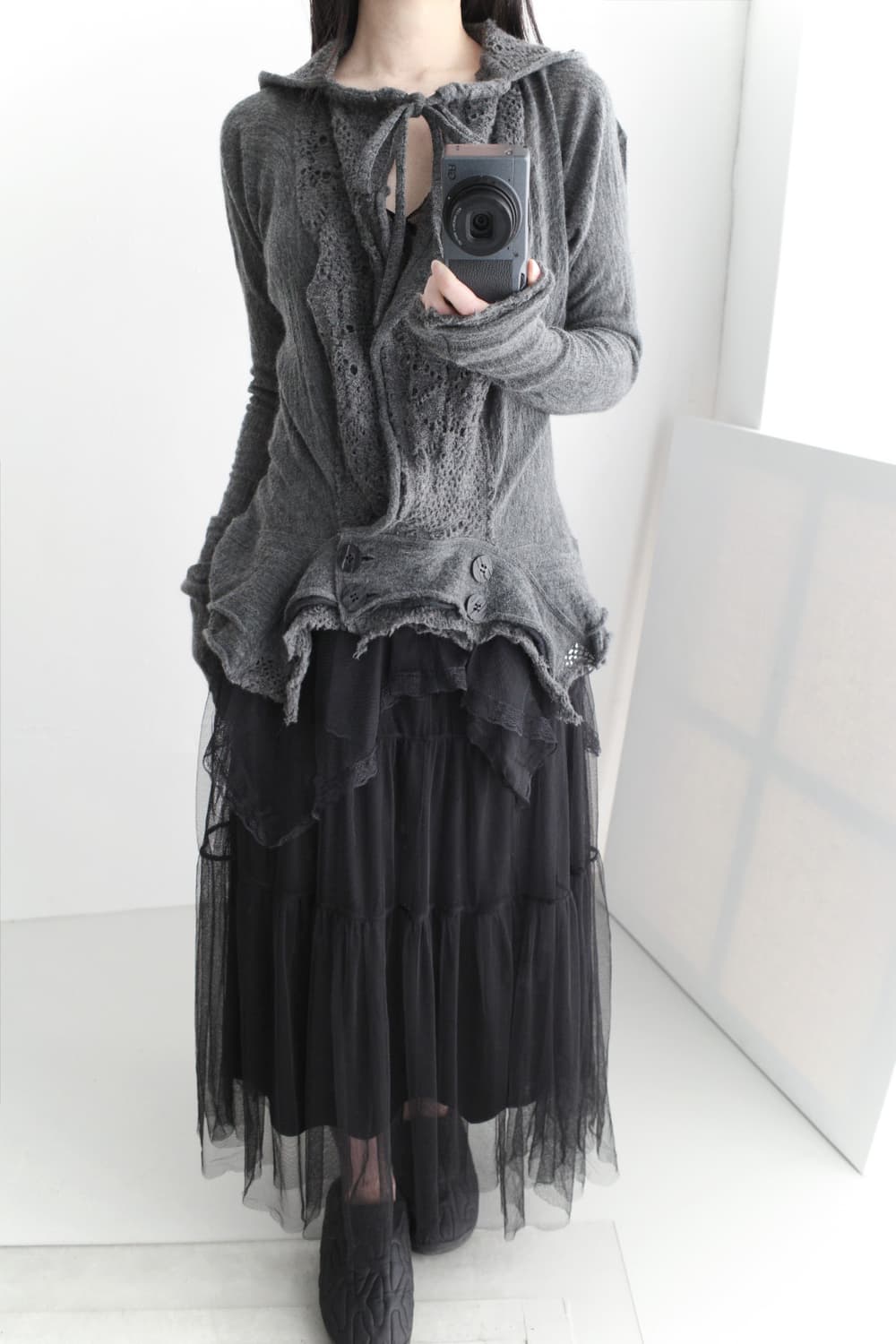 EIKO KONDO) grunge hood knit cardigun  상품이미지7