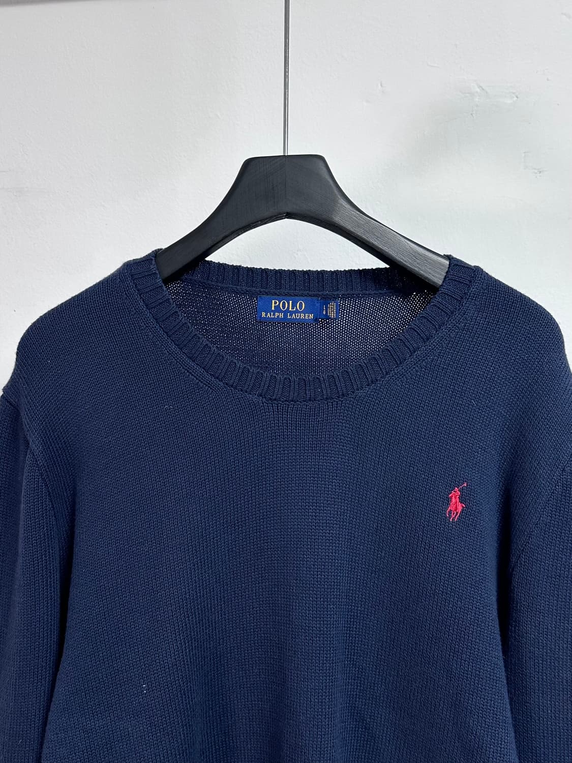폴로 랄프로렌 네이비 코튼 라운드 니트 (on.479) 상품이미지2