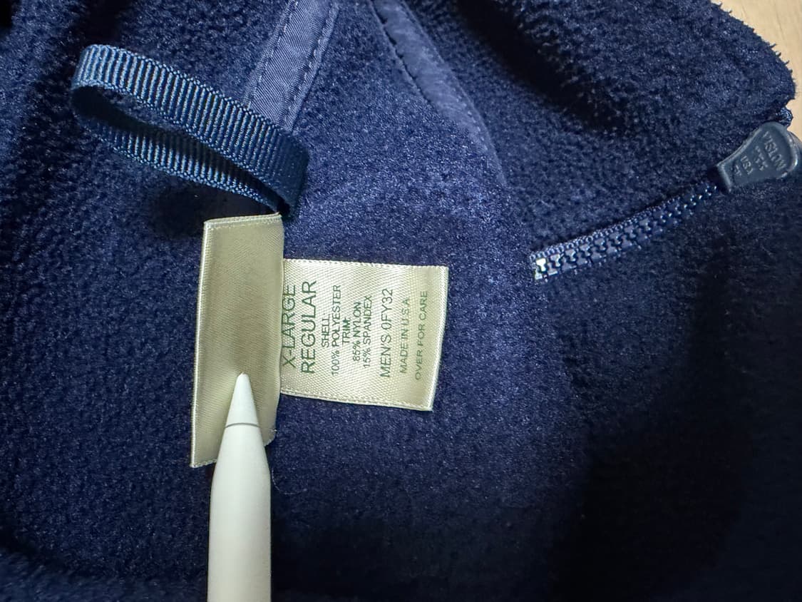 빈티지 엘엘빈 후리스 네이비 made in usa🇺🇸 상품이미지3