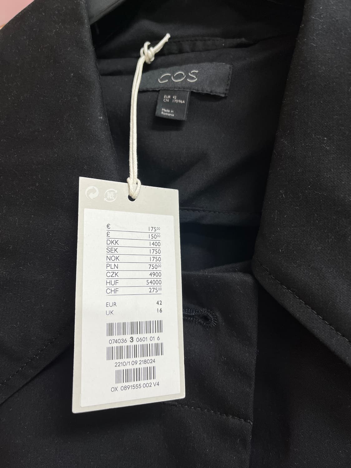 COS 오버사이즈 트렌치코트블랙 상품이미지6