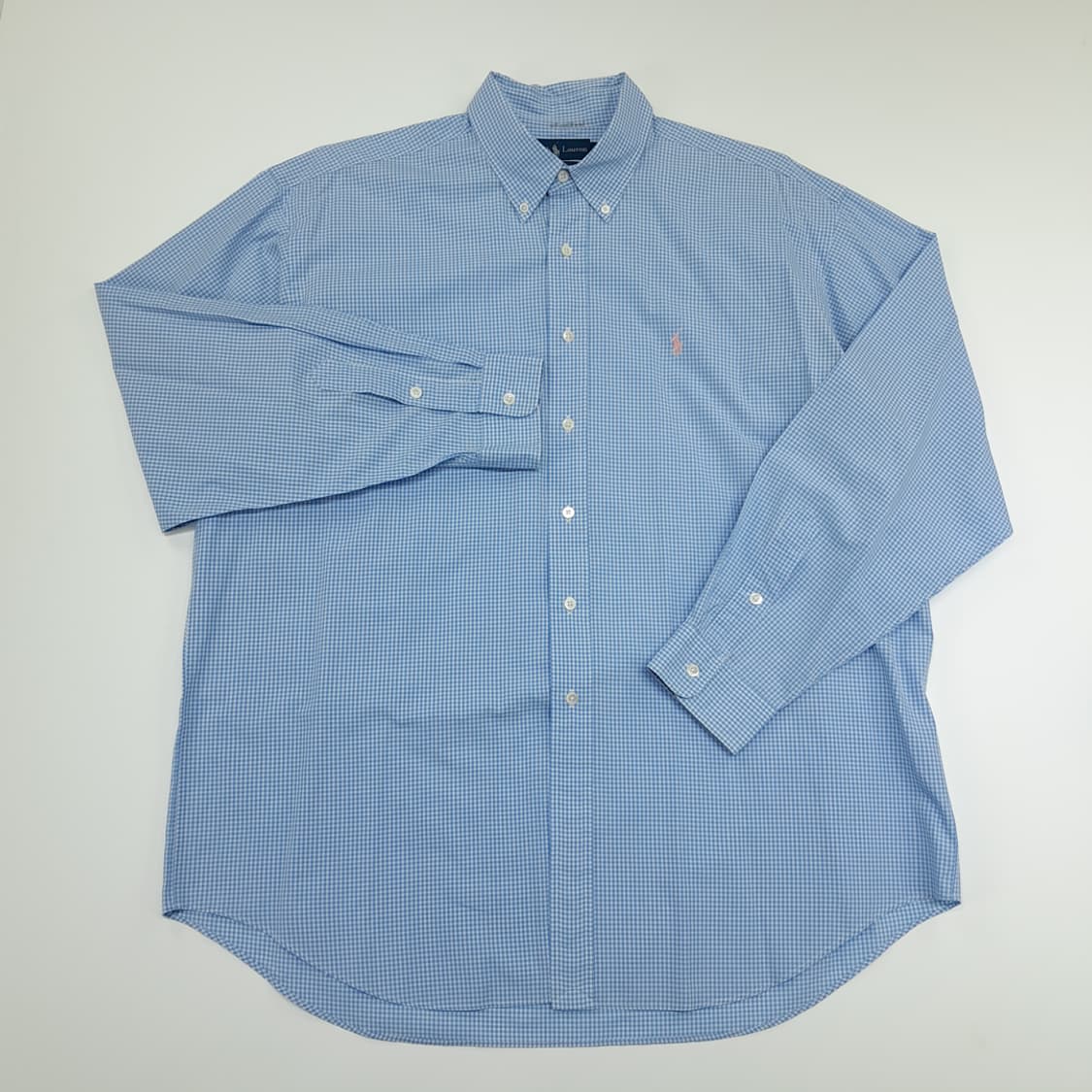 CN786 XL 폴로 랄프로렌 스카이블루 마이크로타탄체크 긴팔 셔츠 남방 상품이미지2