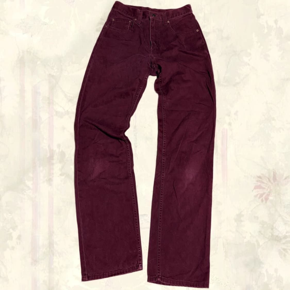 (이체시에눌) Levi’s 리바이스 557 한정판 와인레드색 데님 팬츠 상품이미지1