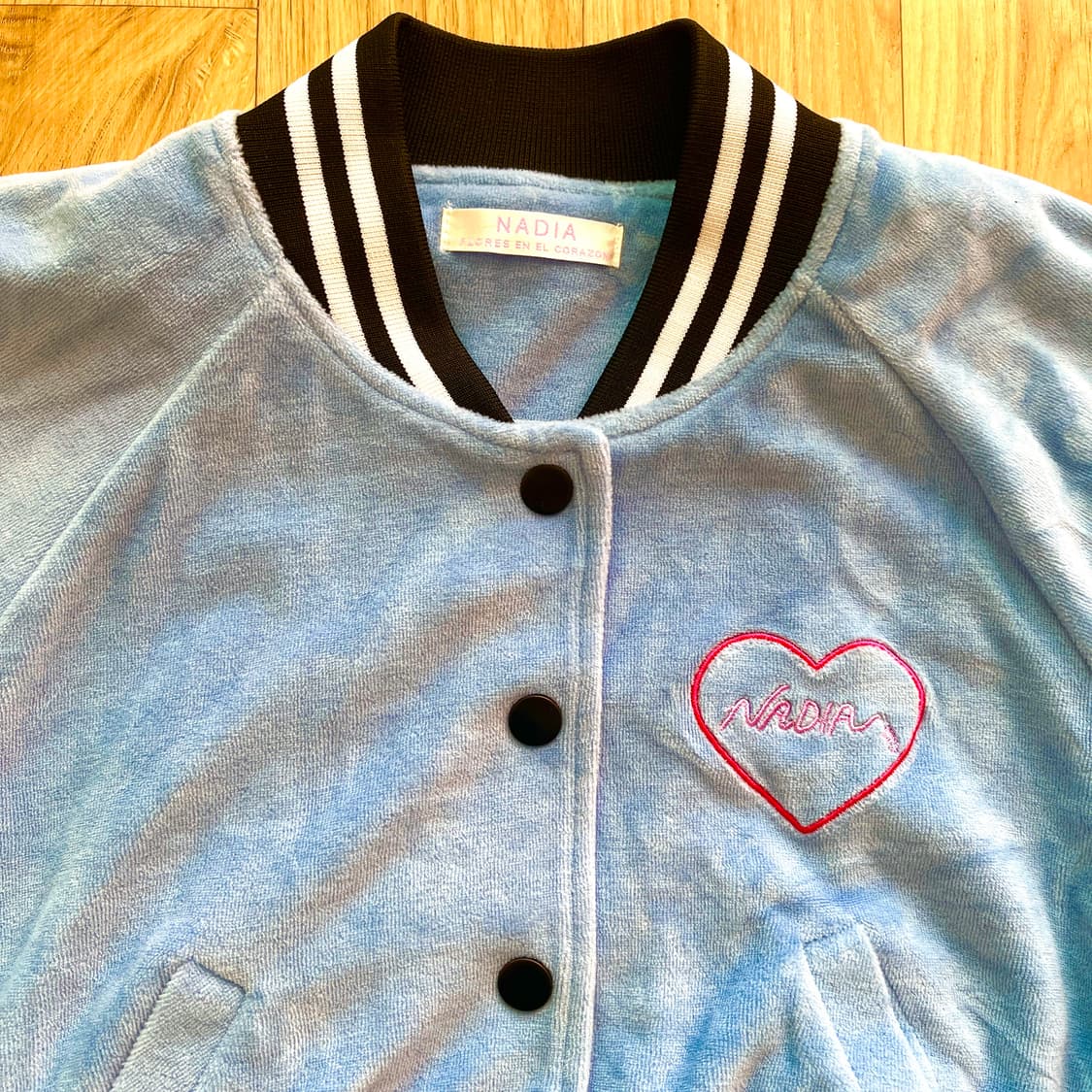 일본 하라주쿠 NADIA 블루종 숏 바시티 야구 점퍼 갸루 상품이미지3