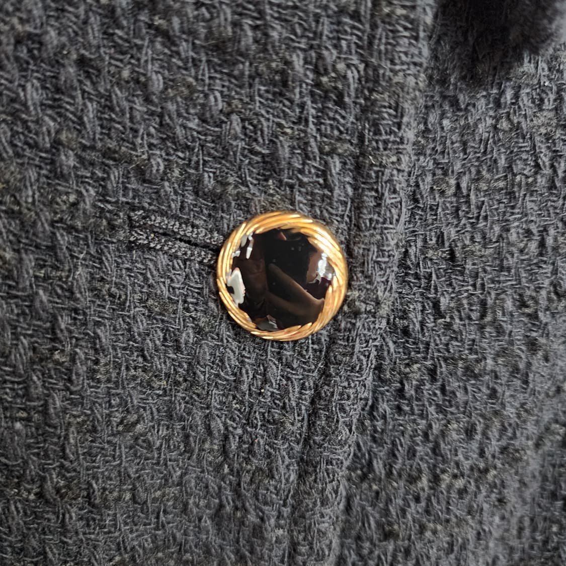 자라 블랙 금장 버튼 트위드 자켓 상품이미지3