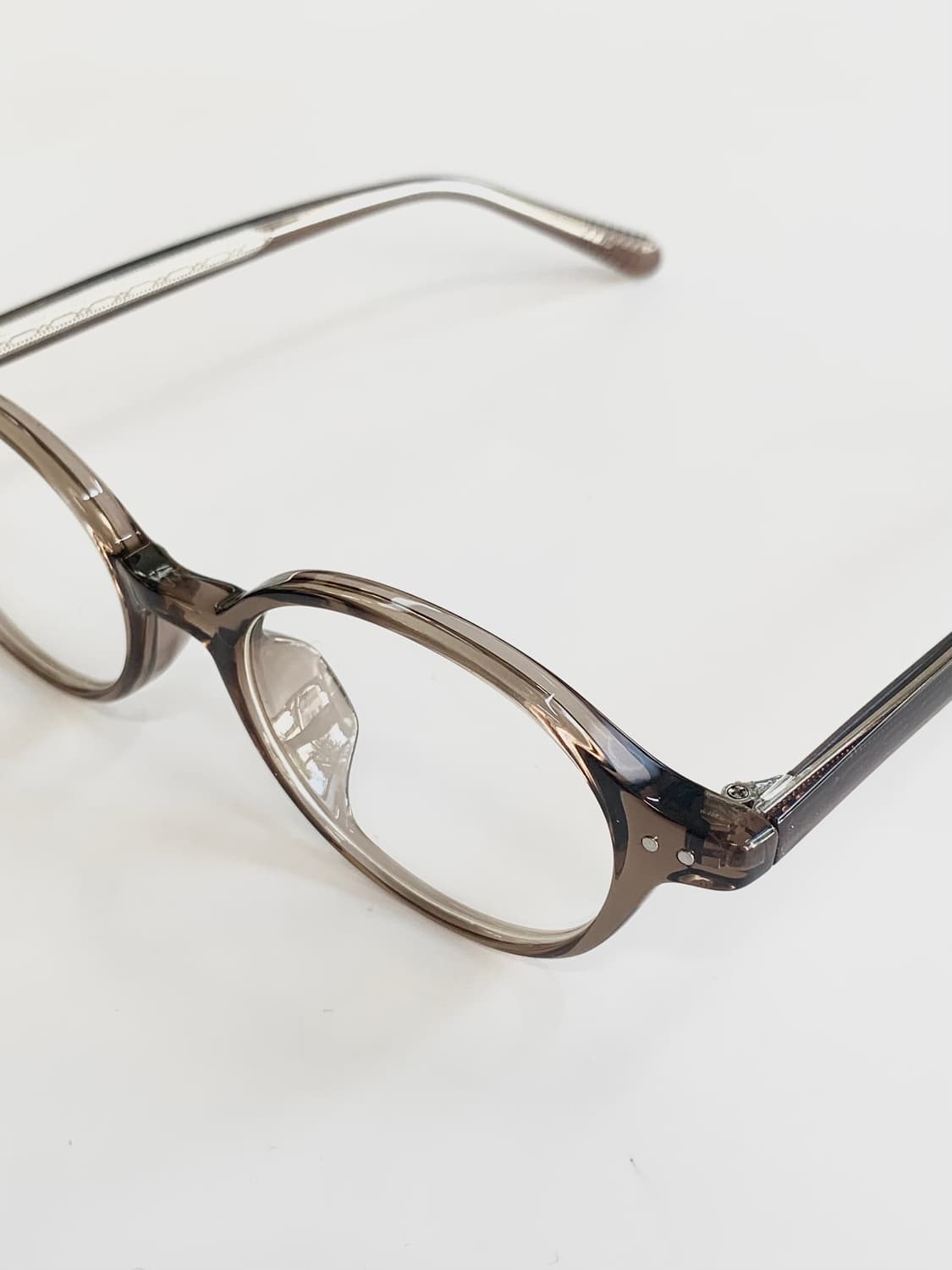 빈티지 타원형 레트로안구 뿔테 연브라운 331 상품이미지2