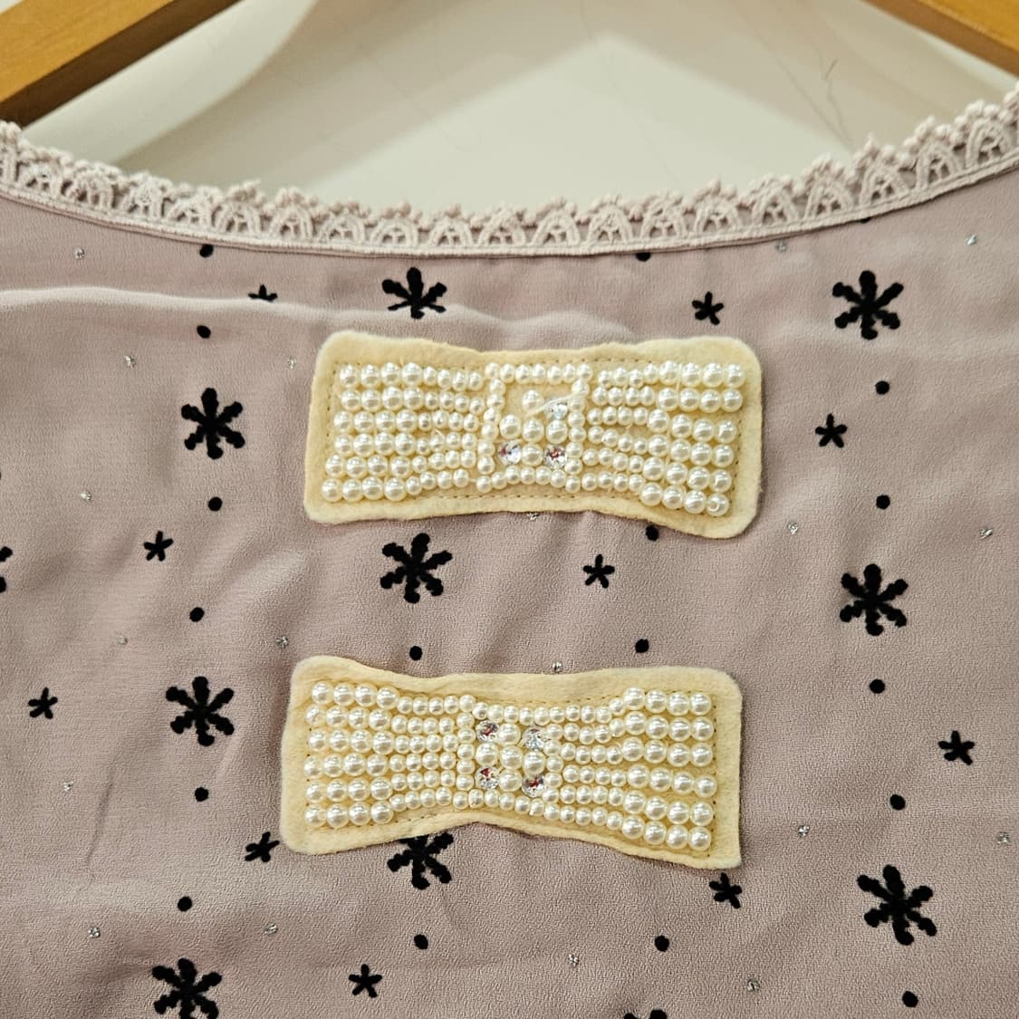 엑시즈팜 axes femme 진주 리본 쉬폰 원피스 상품이미지5