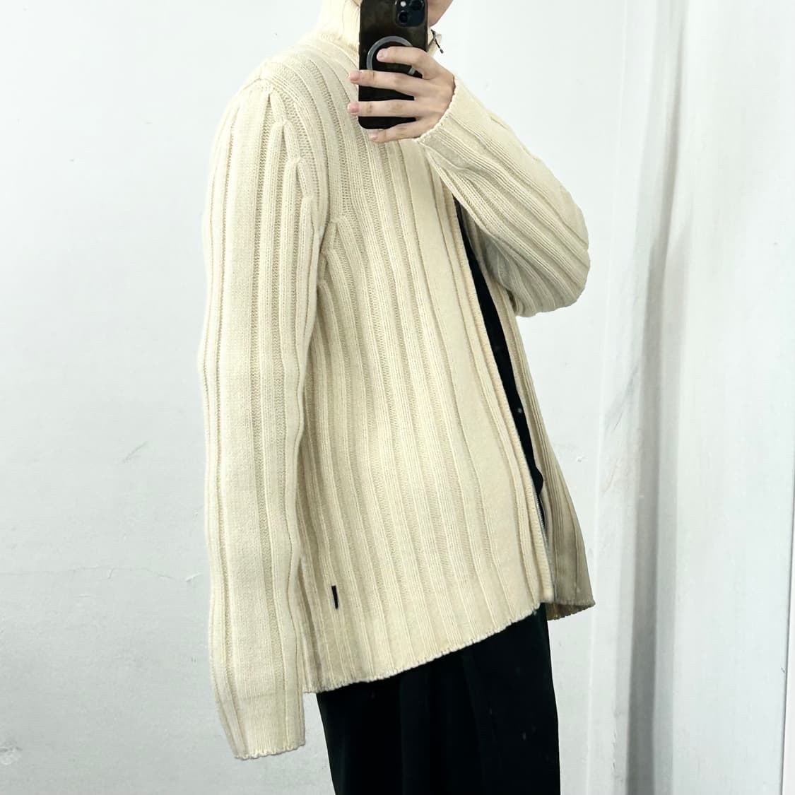 휴고보스 투웨이 울 케이블 니트 자켓 상품이미지3