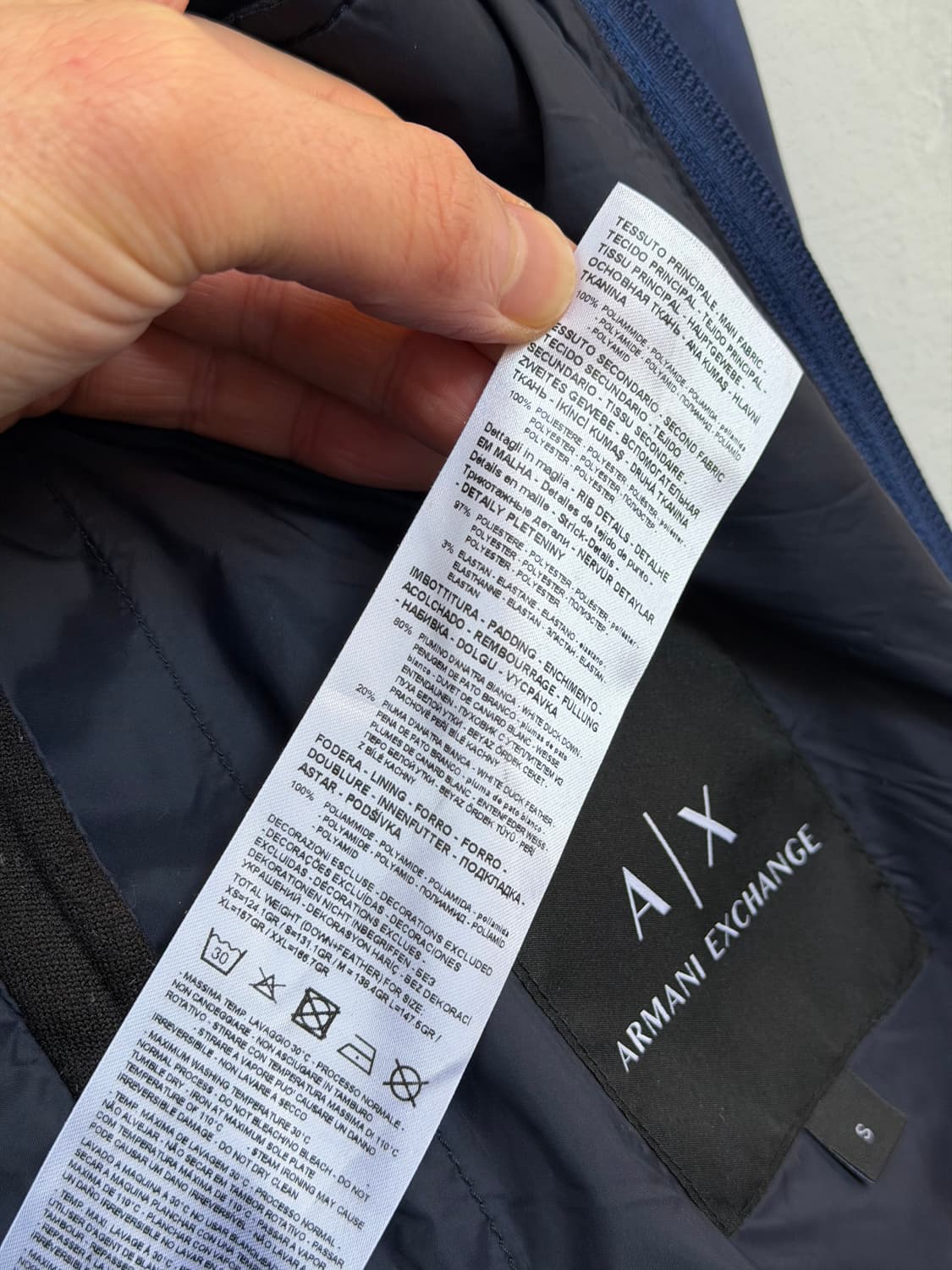 Armani Exchange 블루 다운 파카 자켓 S 상품이미지7