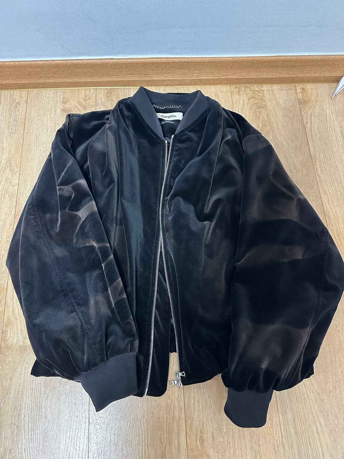 [M] 지용킴 벨벳 숄카라 자켓 블랙 상품이미지1