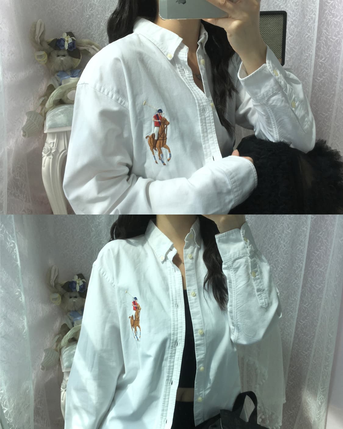 Polo white big pony shirt 상품이미지2