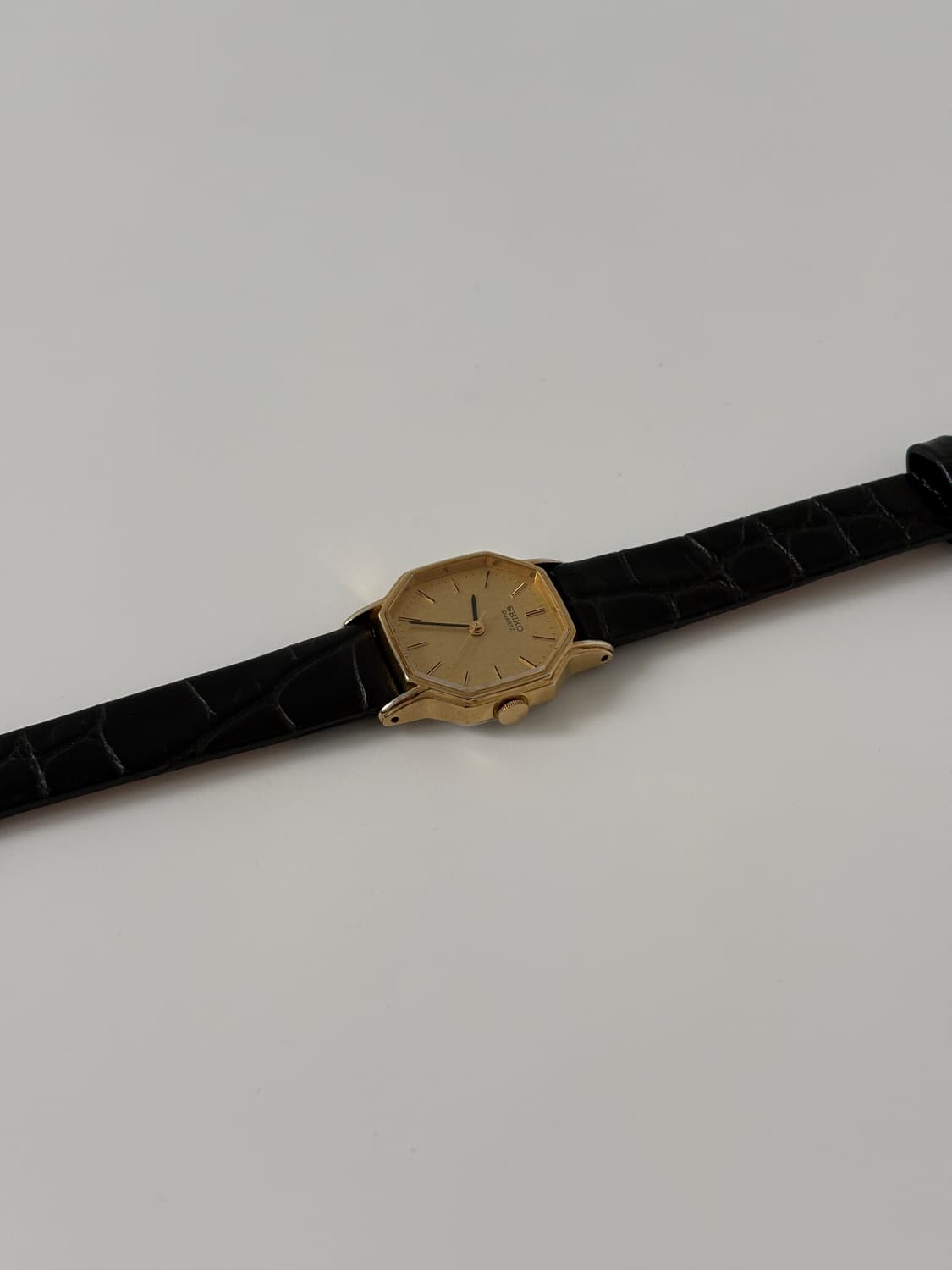 세이코 1980년도 빈티지 시계 보카시 다이얼 골드 옥타곤 쿼츠 여성 상품이미지5