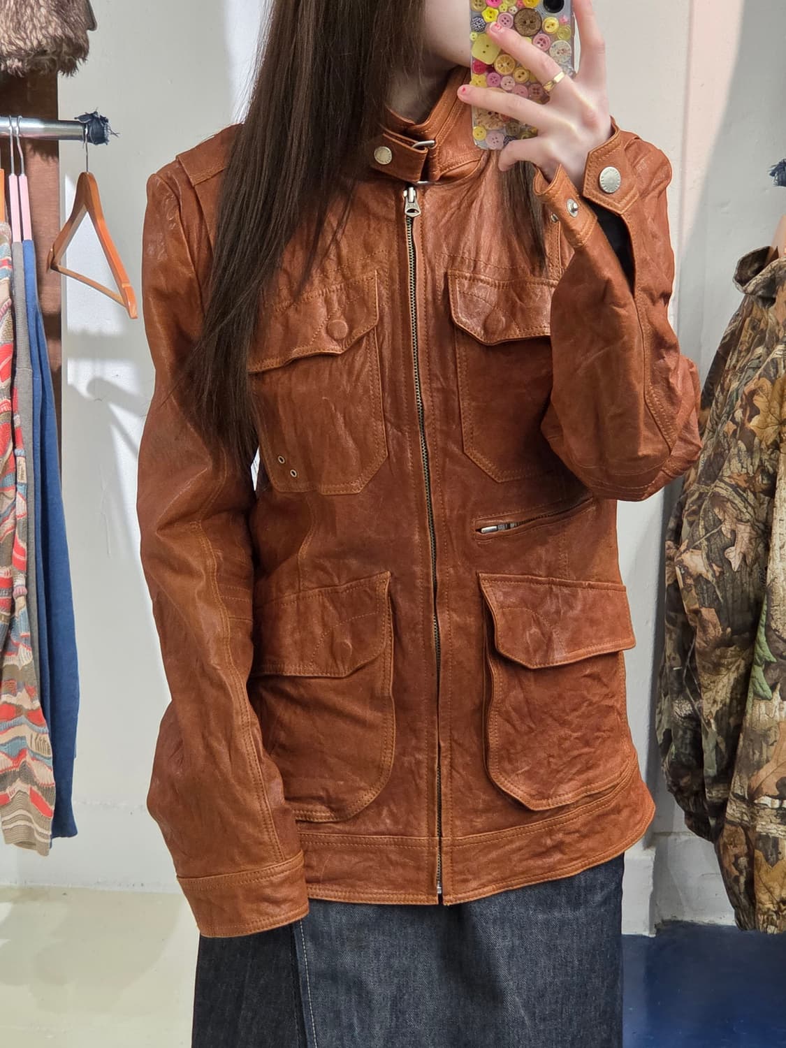 Perry Ellis 양가죽 레더자켓 상품이미지1