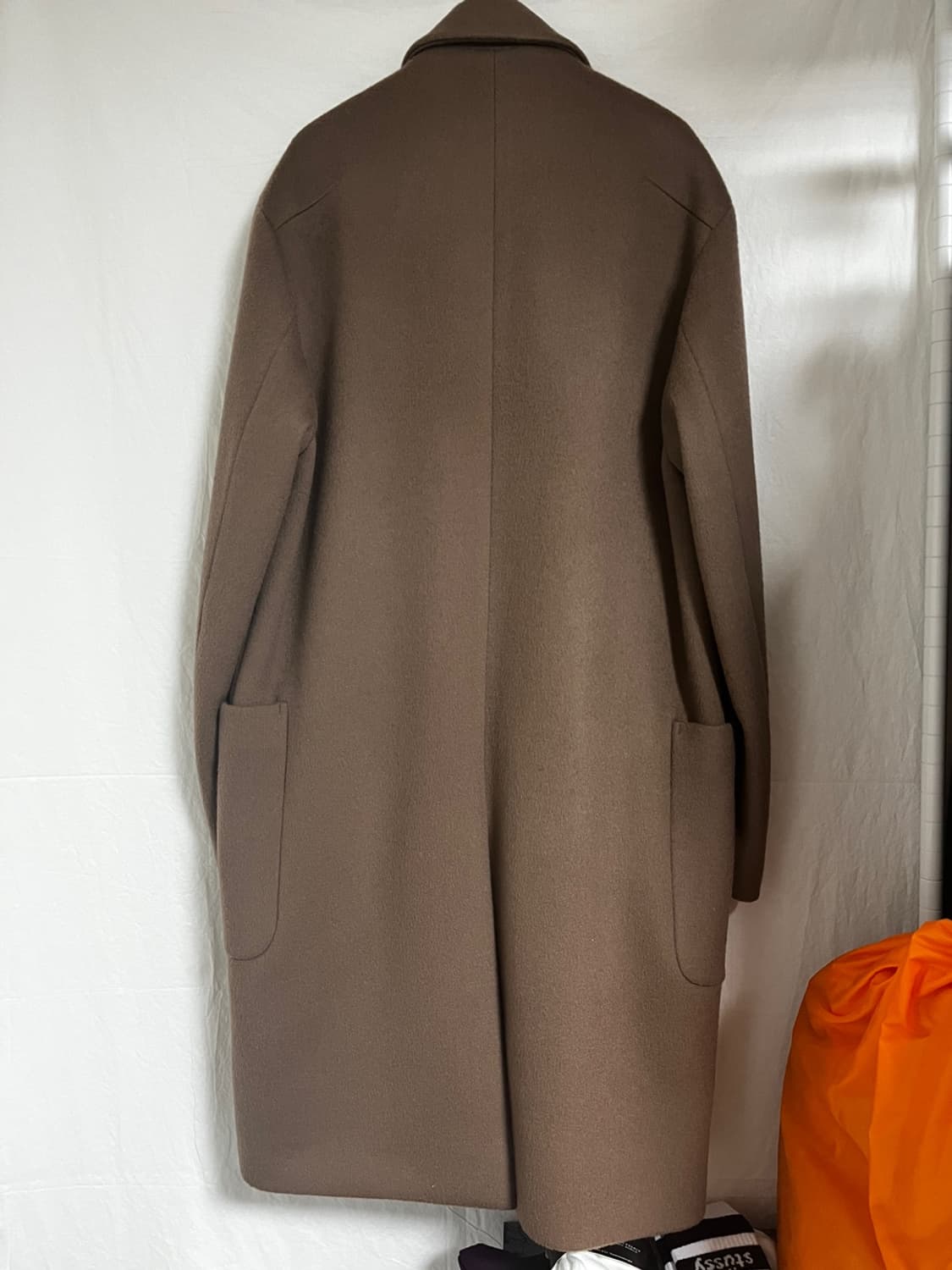 드로우핏 캐시미어 세미오버핏 코트 스모크 핑크 m 상품이미지2