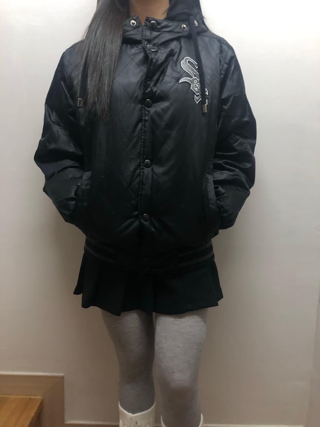 빈티지 mlb 블랙 펑크 스타디움 자켓 상품이미지4