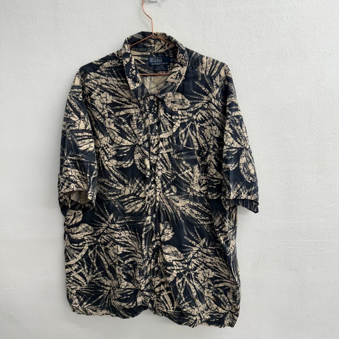 90S 폴로 랄프로렌 레어 오픈 컬러 실크 린넨 셔츠 XXL 상품이미지1