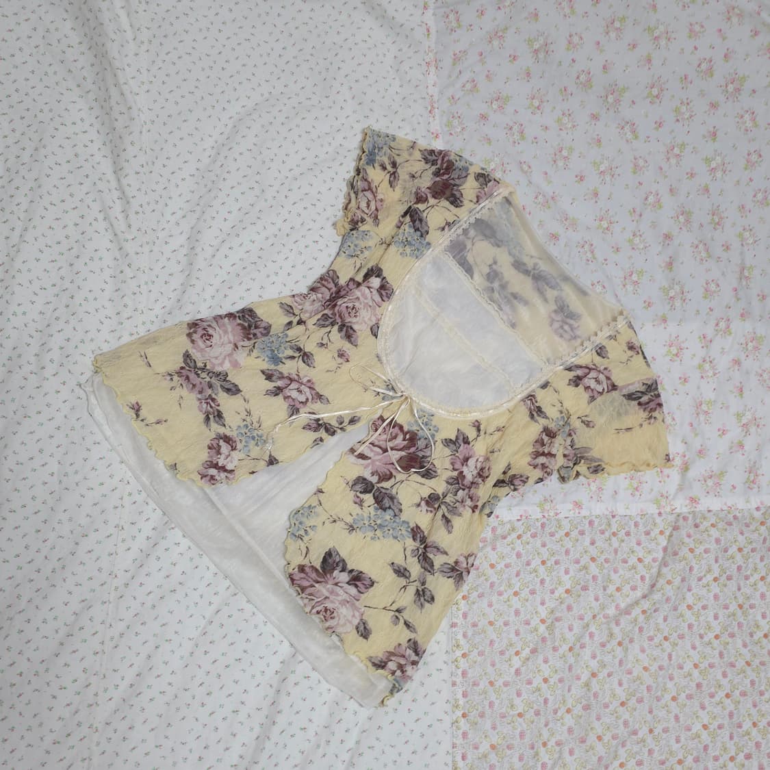 빈티지 오리엔탈 페어리 L'est rose 로걀탑 리본 플로럴 바선생 상품이미지3